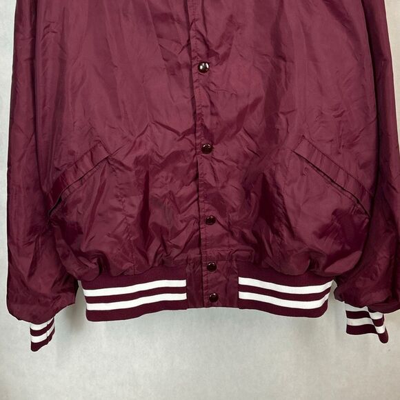 Vtg Dr Pepper Bomber Jacket Sz XXL King Louis Profit Snap Button Front Maroon Va - Picture 3 of 11